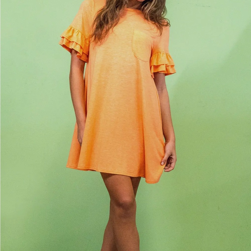 MANGO Ruffle Sleeve Dress - Picture 2 of 8
